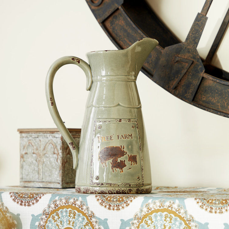 Rosalind Wheeler Ogara Porcelain Decorative Pitcher Wayfair